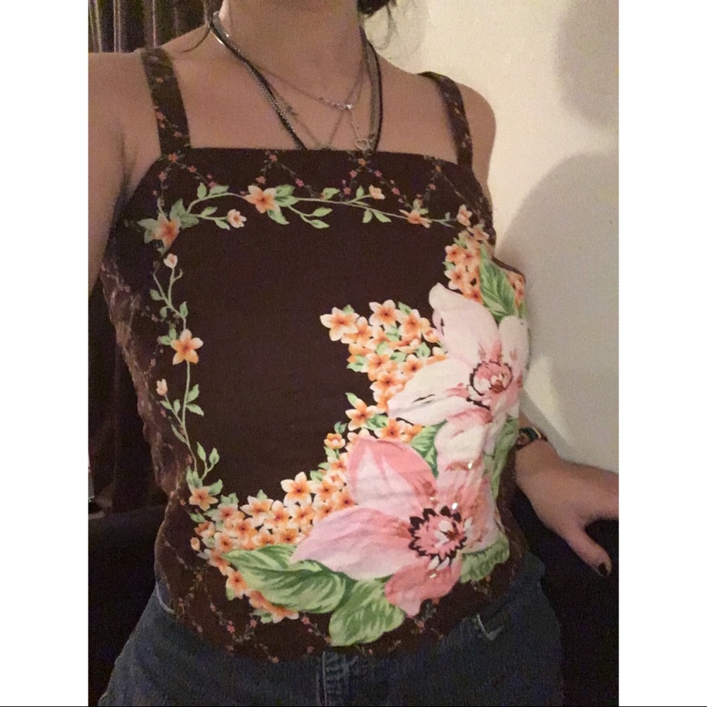 90s vintage floral square neck tank to from Gap!